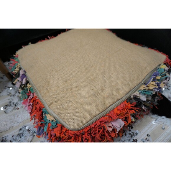Moroccan Vintage Pouf Floor Pillow Berber Ottoman 03YL00489 - Picture 10 of 10